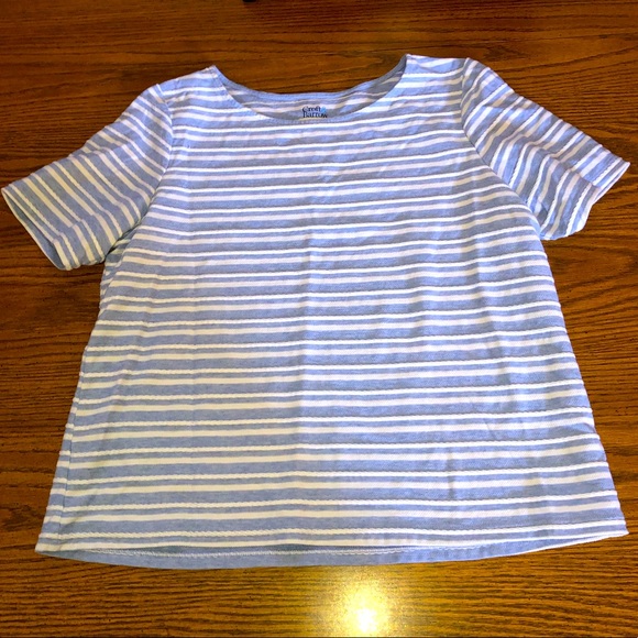 Blue & White Stripped Short Sleeve Top - Picture 1 of 5